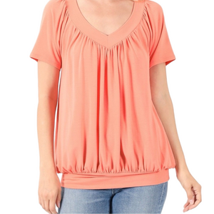 Zenana Outfitters Butter Orange Short Sleeve Top